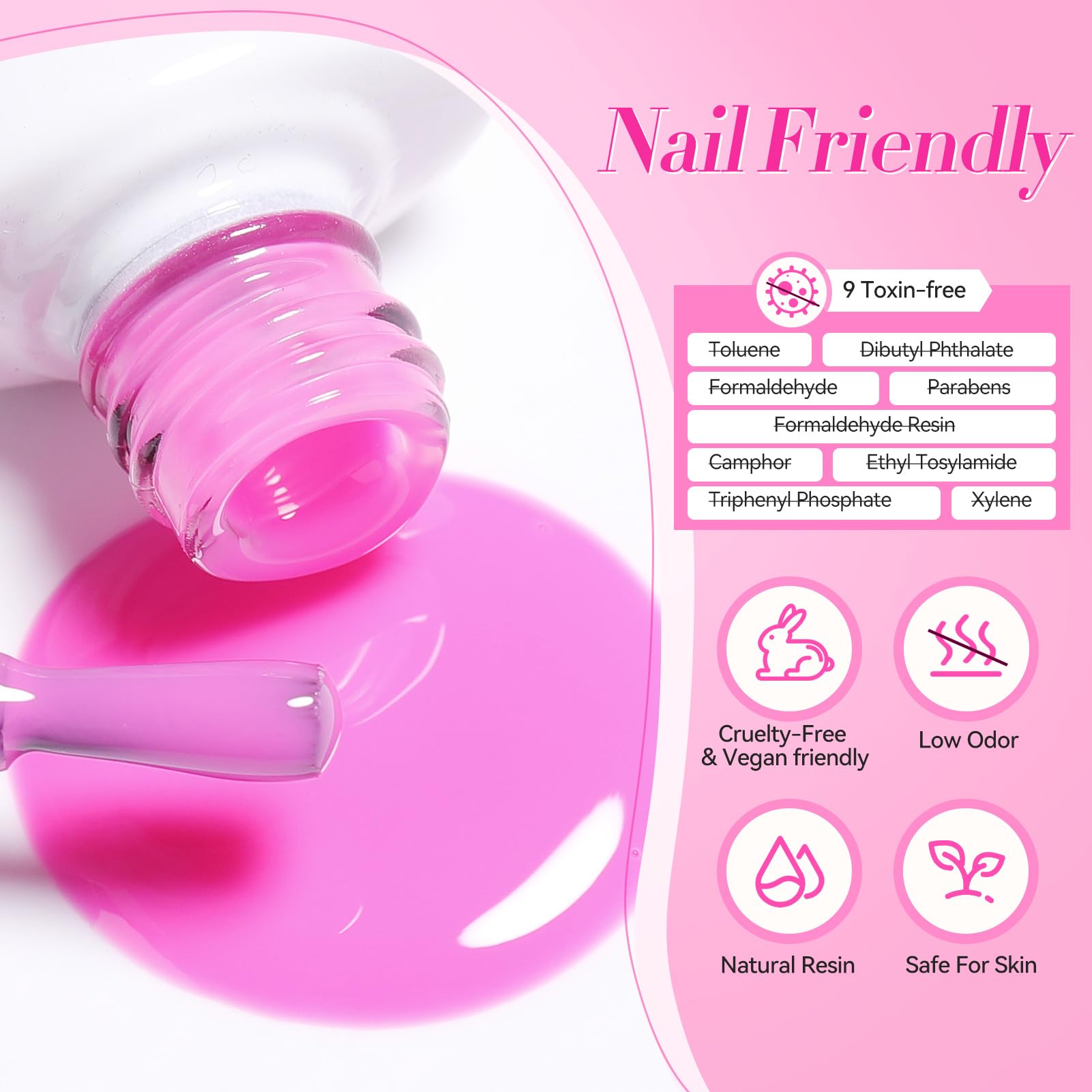 Born Pretty Jelly Rosa Leche: fórmula de bajo olor para uñas sanas.