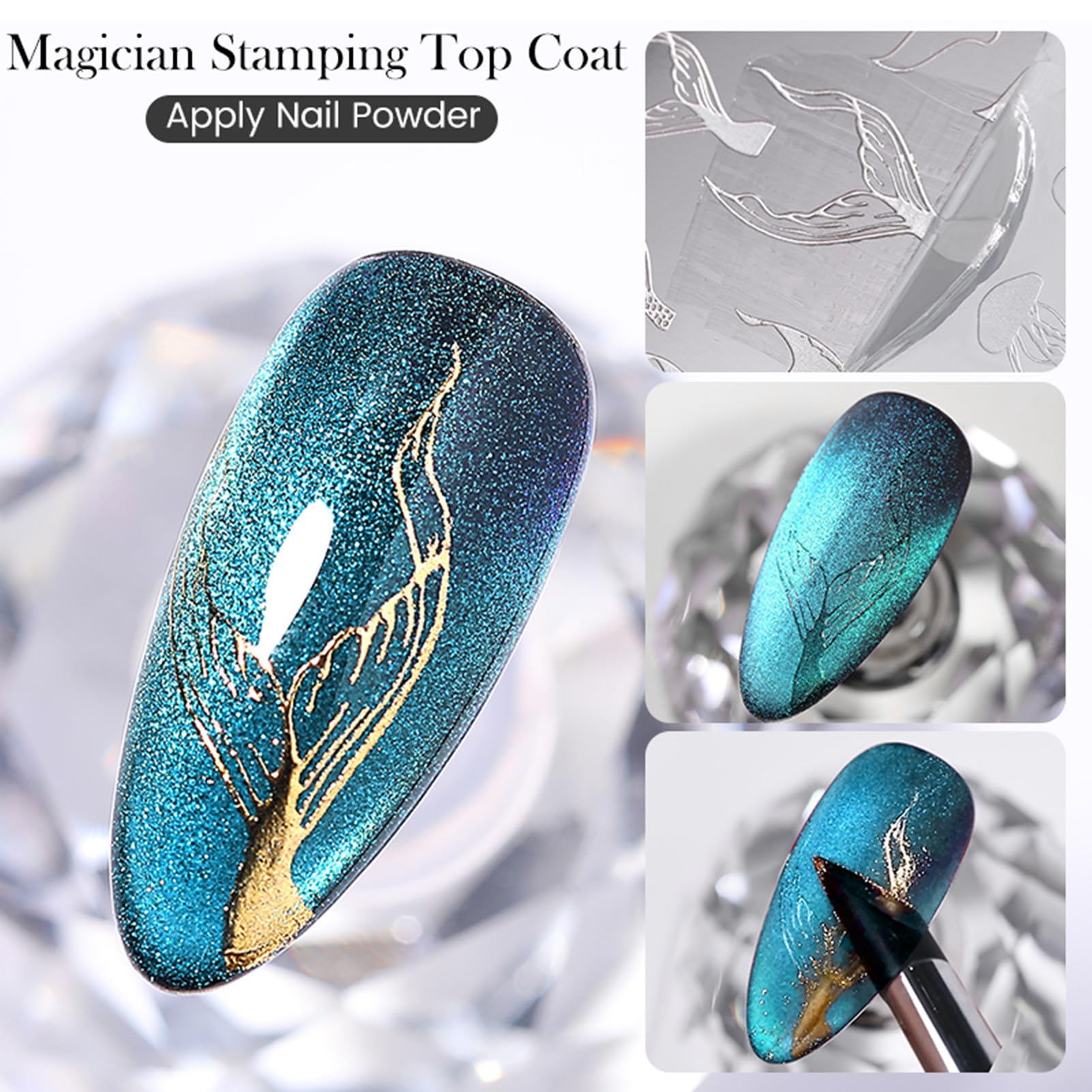 Born Pretty Magician Gel se cura bajo lámpara para secado rápido y fiable.