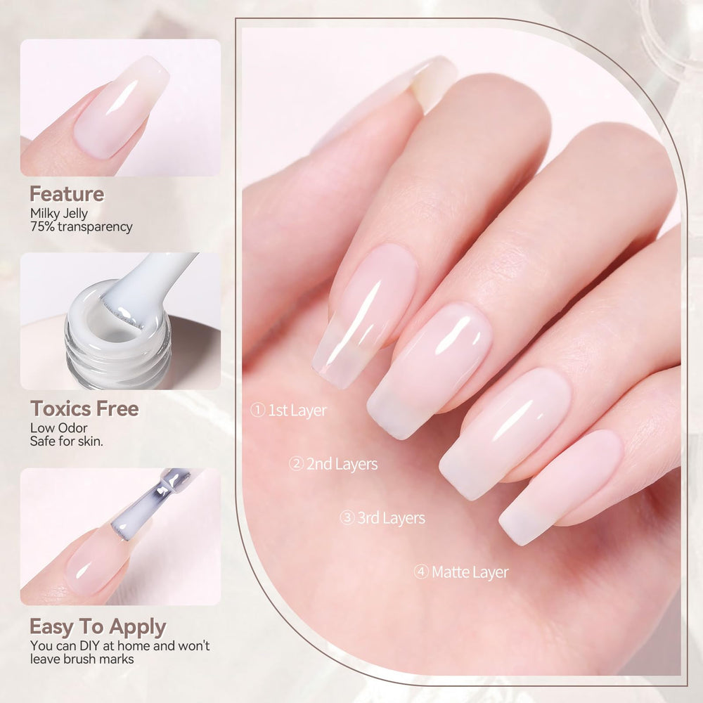 LED curing ensures quick drying and long-lasting gloss for Born Pretty Milky White.