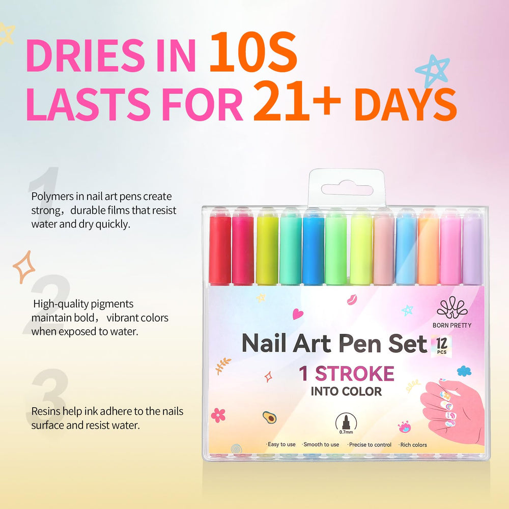 Born Pretty quick-dry formula supports faster nail art sessions without smudging.