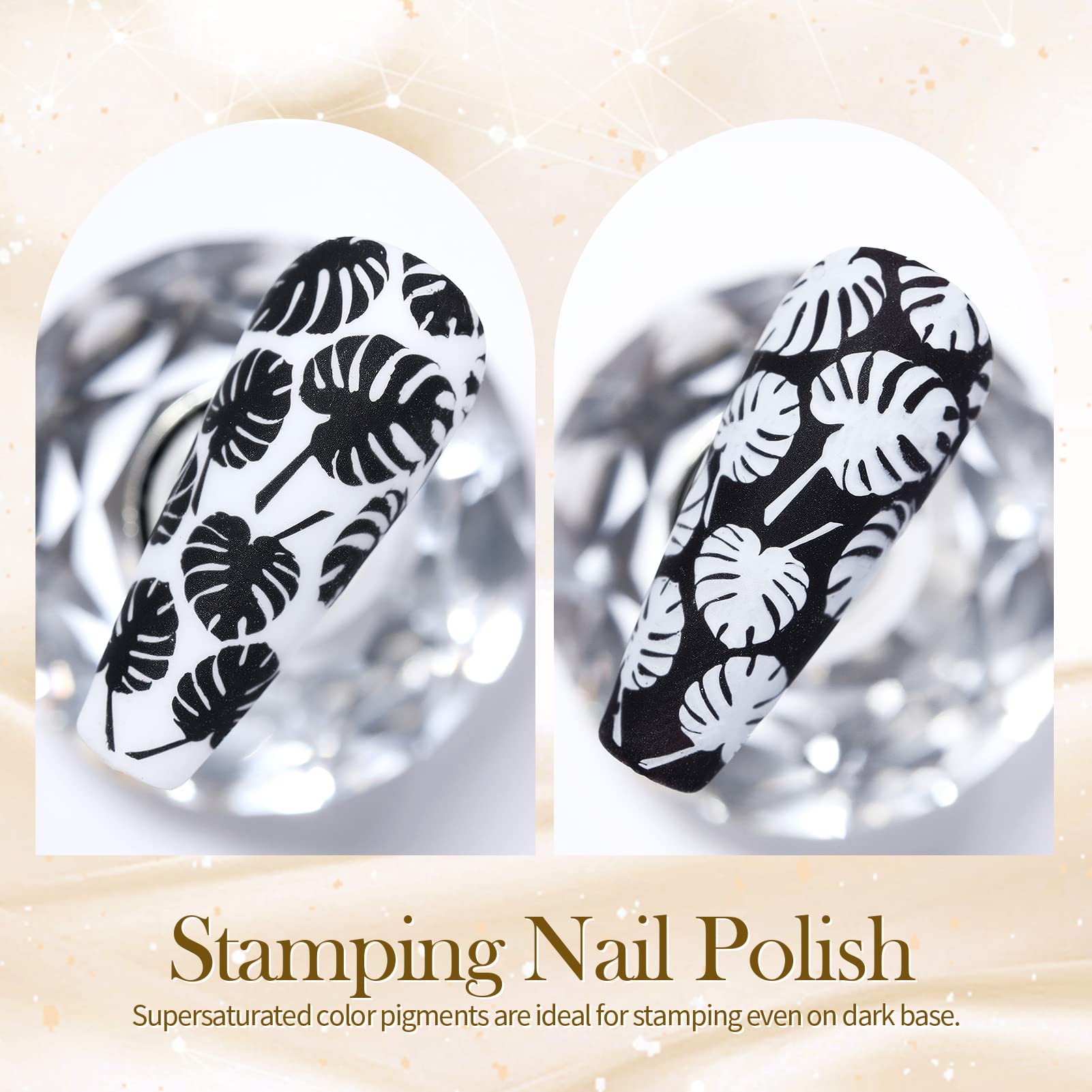 Born Pretty nail art stamping polish black bottle close-up for bold color.
