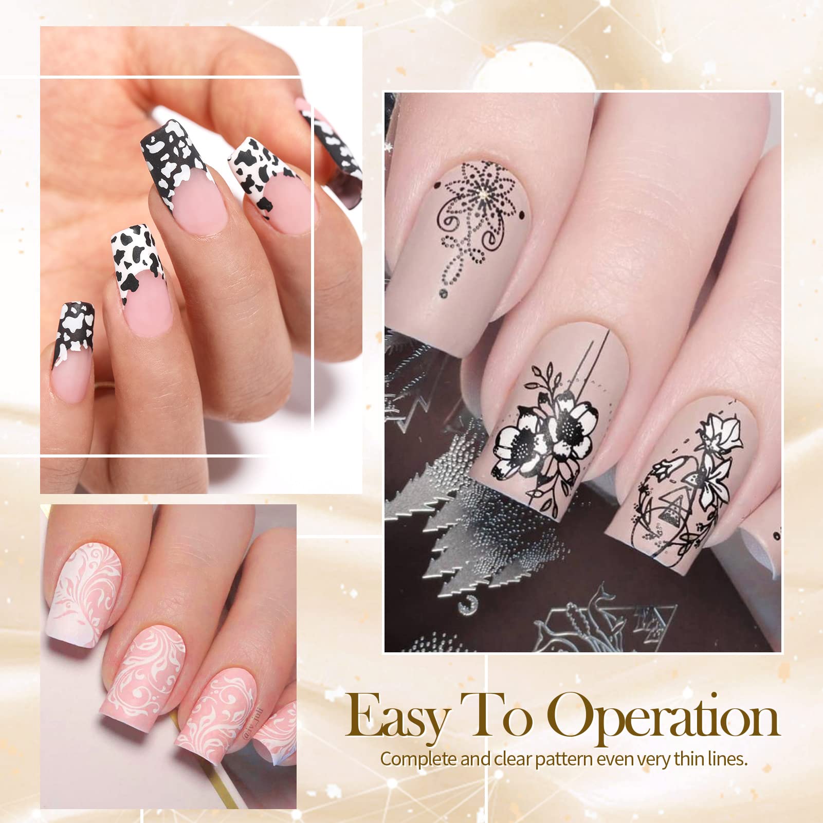 Born Pretty stamping polish being applied quickly for precise designs.