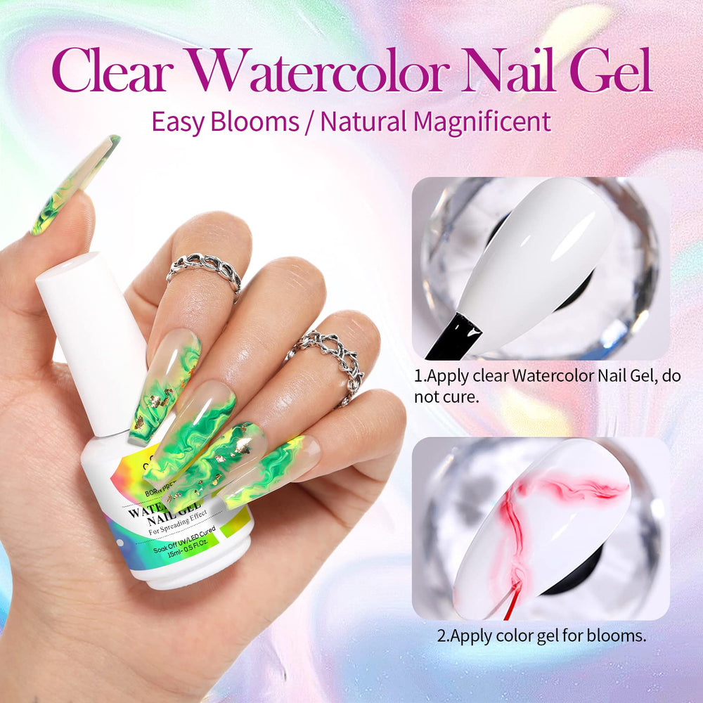 Born Pretty Nail Blooming Gel marble design adds depth to nails