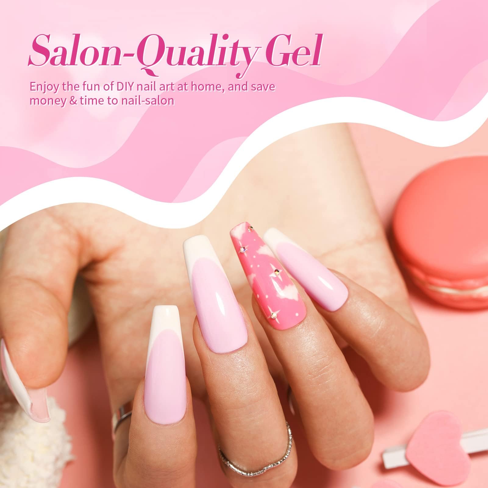 Born Pretty gel pastel verde para uñas con acabado brillante.