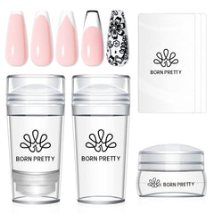 Born Pretty nail stamper kit with long and short jelly heads for easy pattern pickup.
