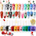 Born Pretty Nail Stamping Polish Kit – 12 Colors, 7ml Each, Crisp Transfers for Nail Plates, Gift Set