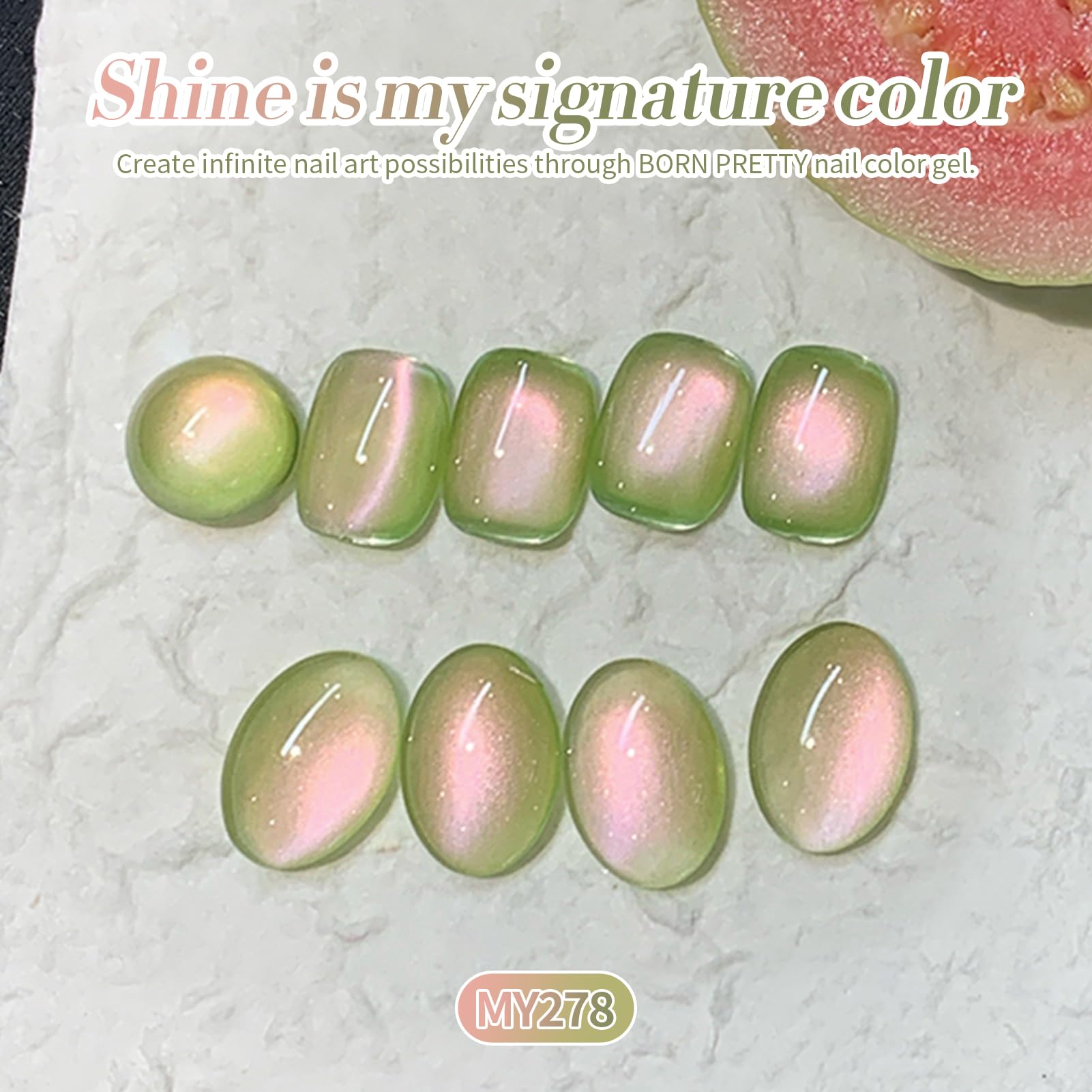 Born Pretty nails in natural light show sparkling magnetic effect