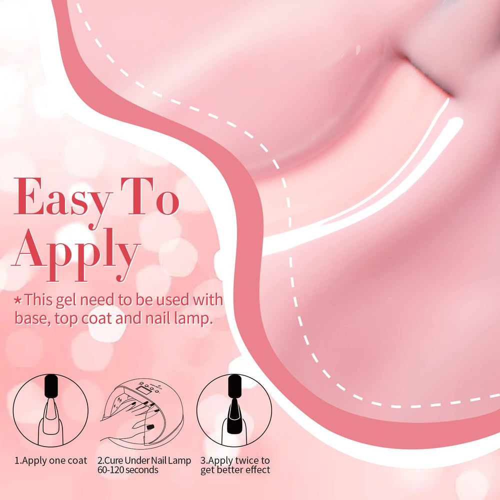  nude pink gel finish from Born Pretty delivering natural look and shine.