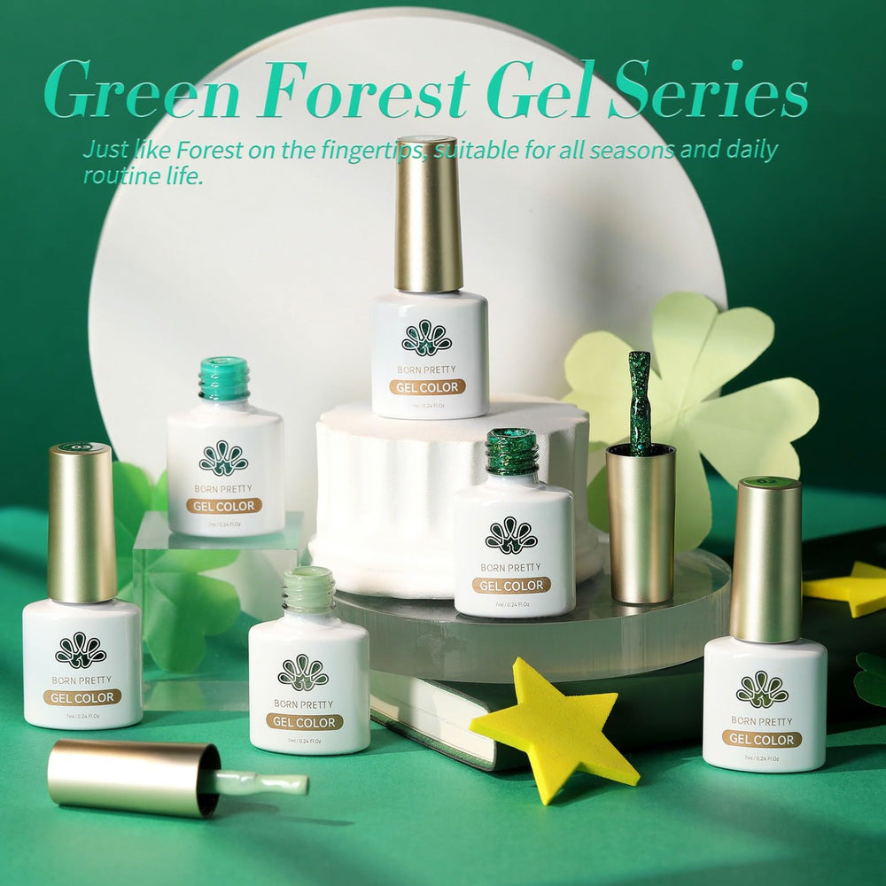 Born Pretty: pincel incluido para aplicar gel verde con precisión