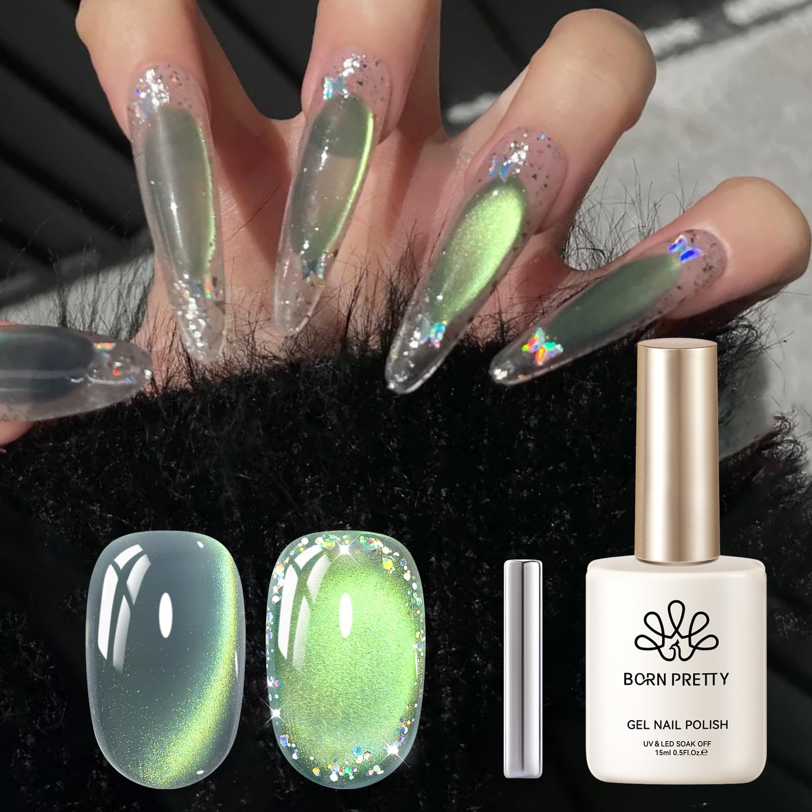 Born Pretty regalo listo para regalar con esmalte gel verde.