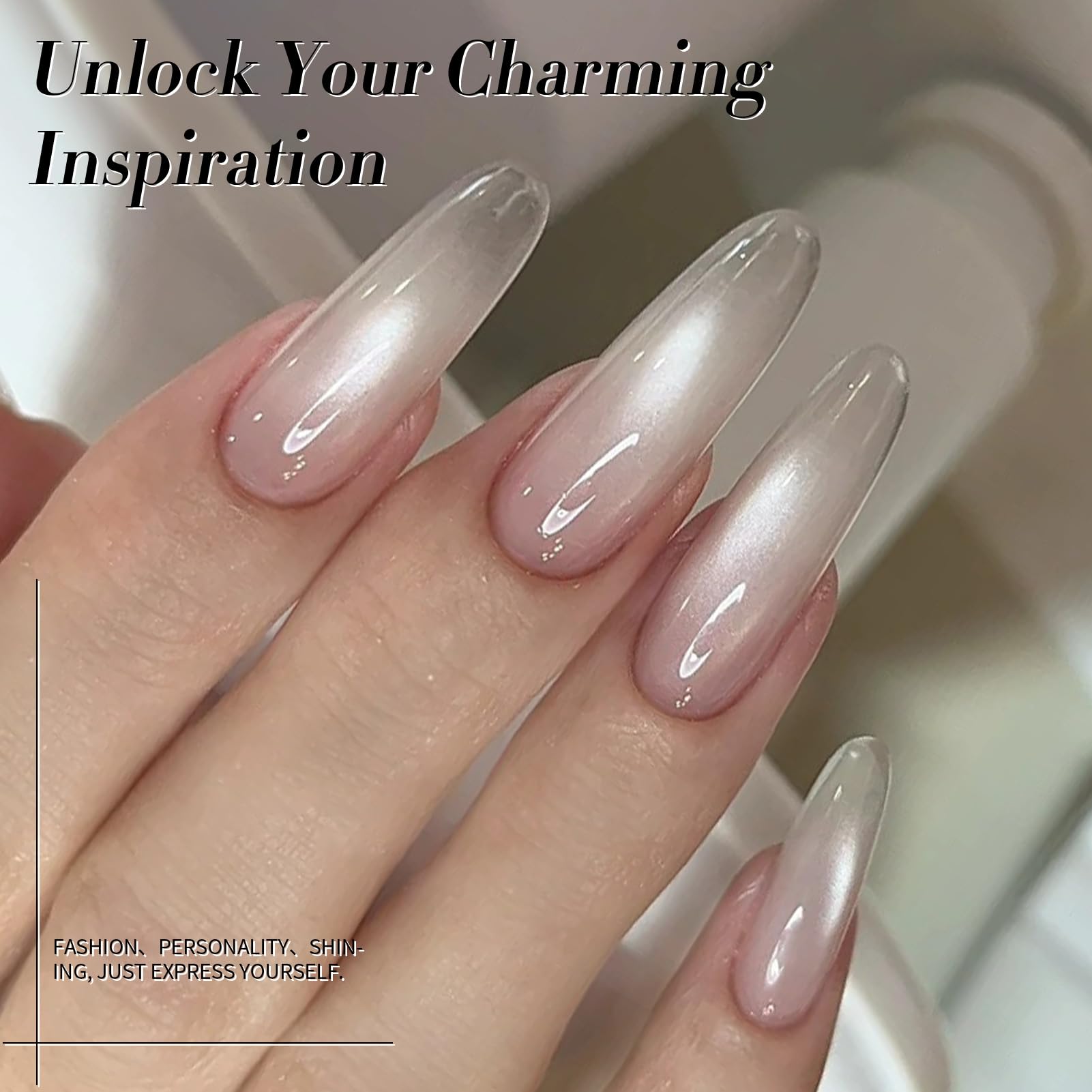 Born Pretty rainbow holographic shine highlights versatile, light-reflecting nail finish.