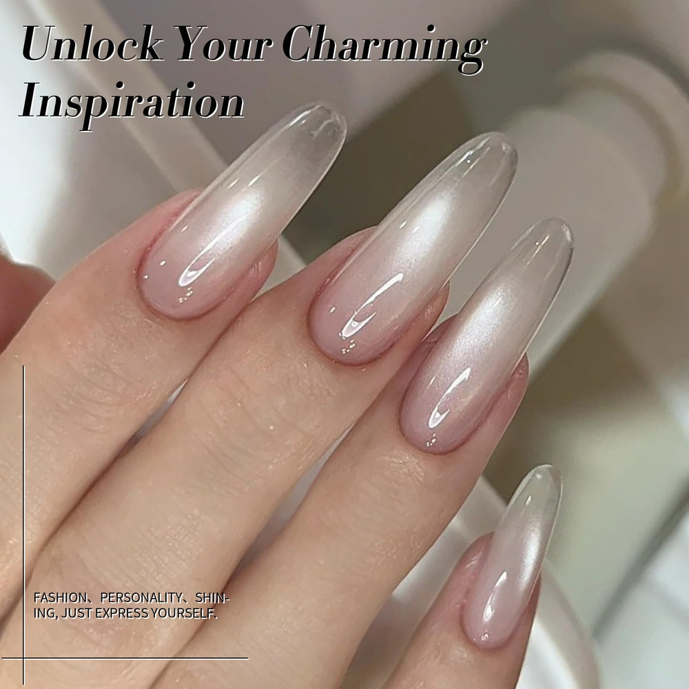 Born Pretty rainbow holographic shine highlights versatile, light-reflecting nail finish.