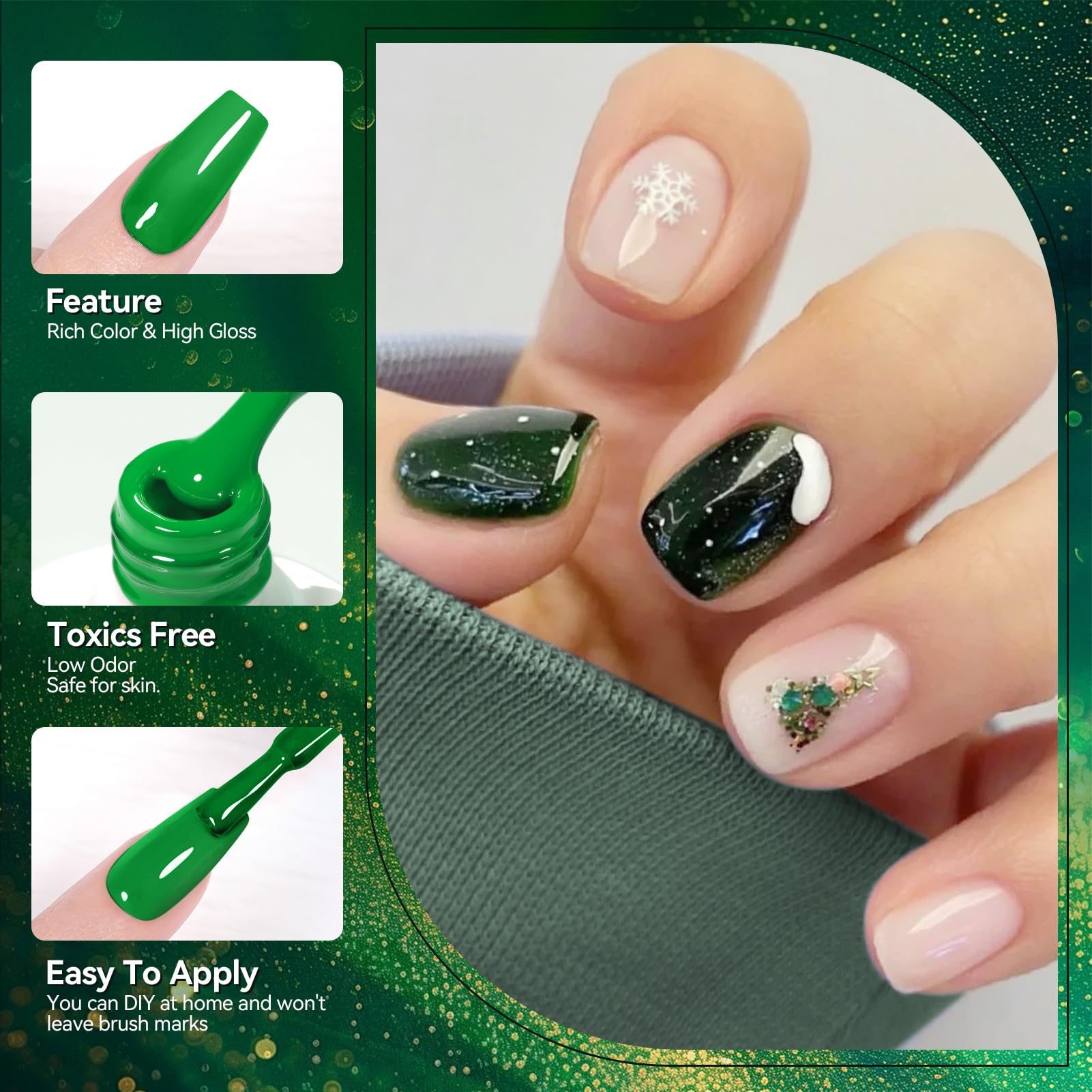 Born Pretty sage green gel nail polish offers soft, refined shine for versatile looks