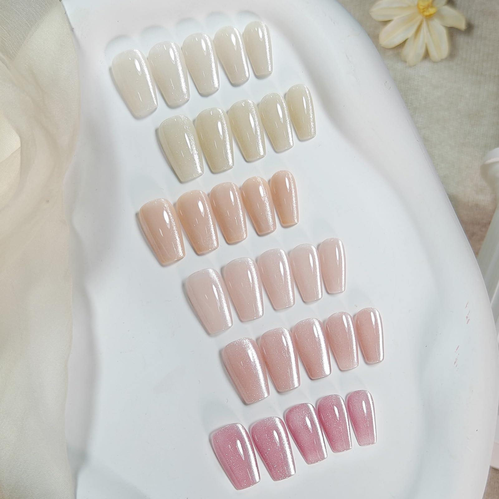 Born Pretty set de 6 tonos nude rosa para tus uñas.