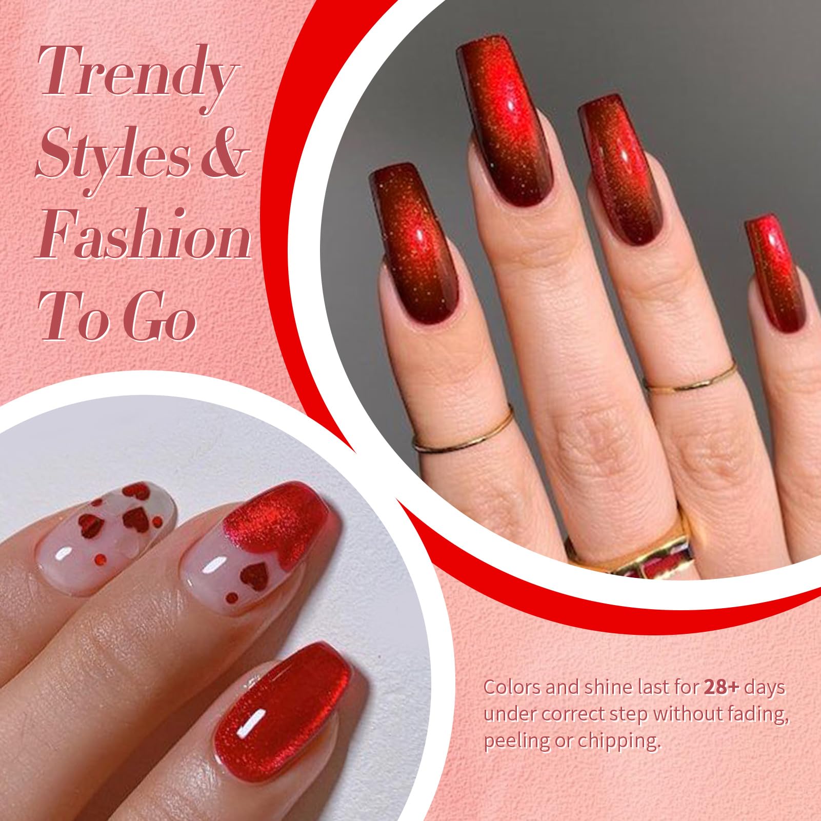 Born Pretty shiny red glitter polish for luxurious, glossy nails.
