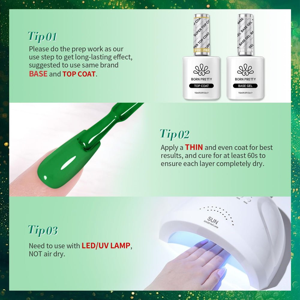 Born Pretty spring carnival green gel nail polish brightens nails for seasonal style