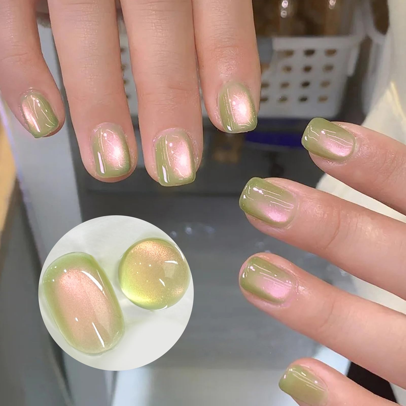 Born Pretty nails curing under gel lamp with long-lasting color