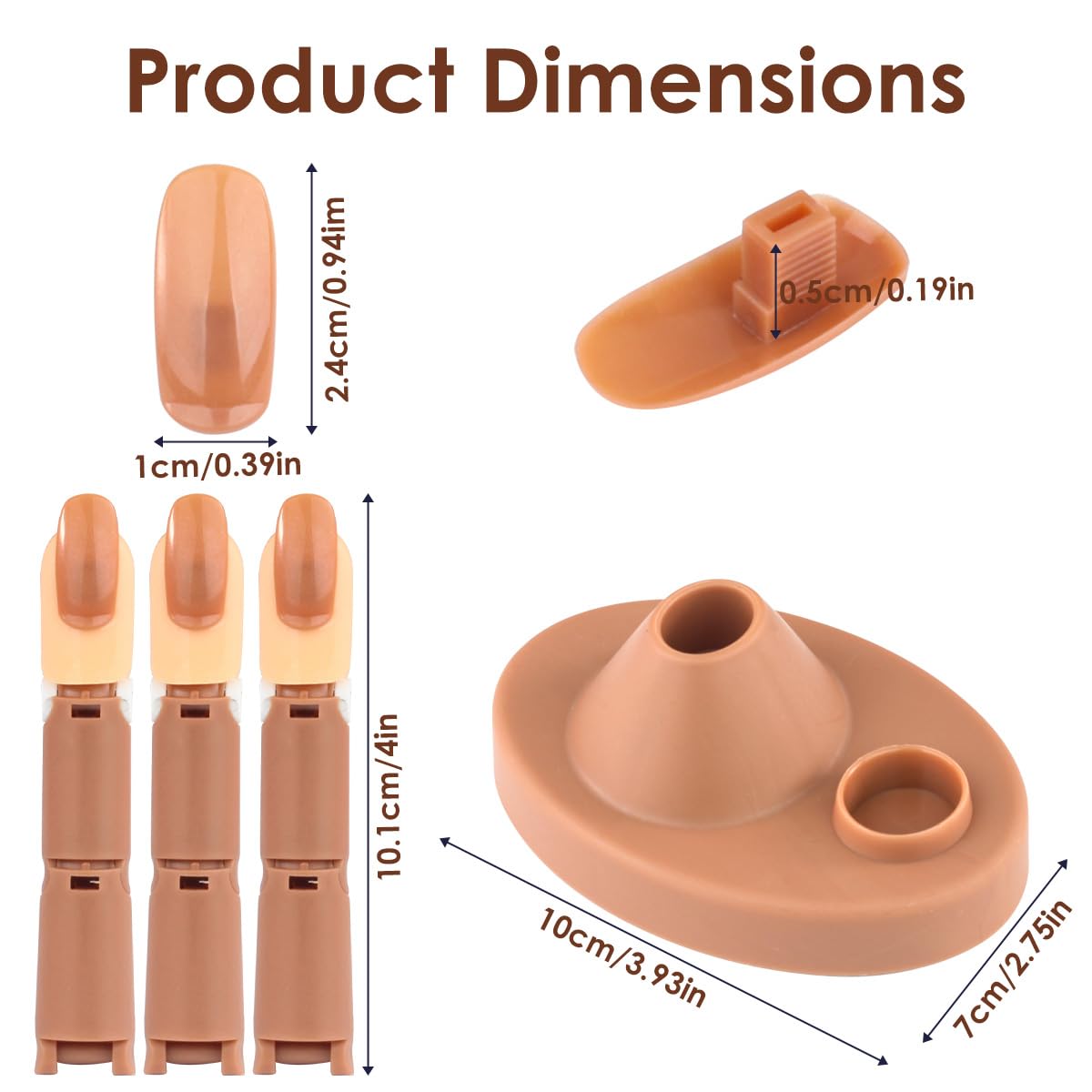 BORNBYME movable training nail allows realistic angles for technique drills.