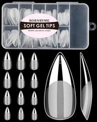 BORNBYME soft gel nail tips in medium stiletto for easy extensions