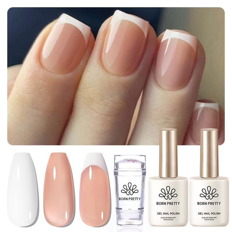 Born Pretty long French-tip nail stamp for precise French manicure.