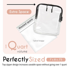 BORSALI transparent 1L clear bag on tray with visible contents