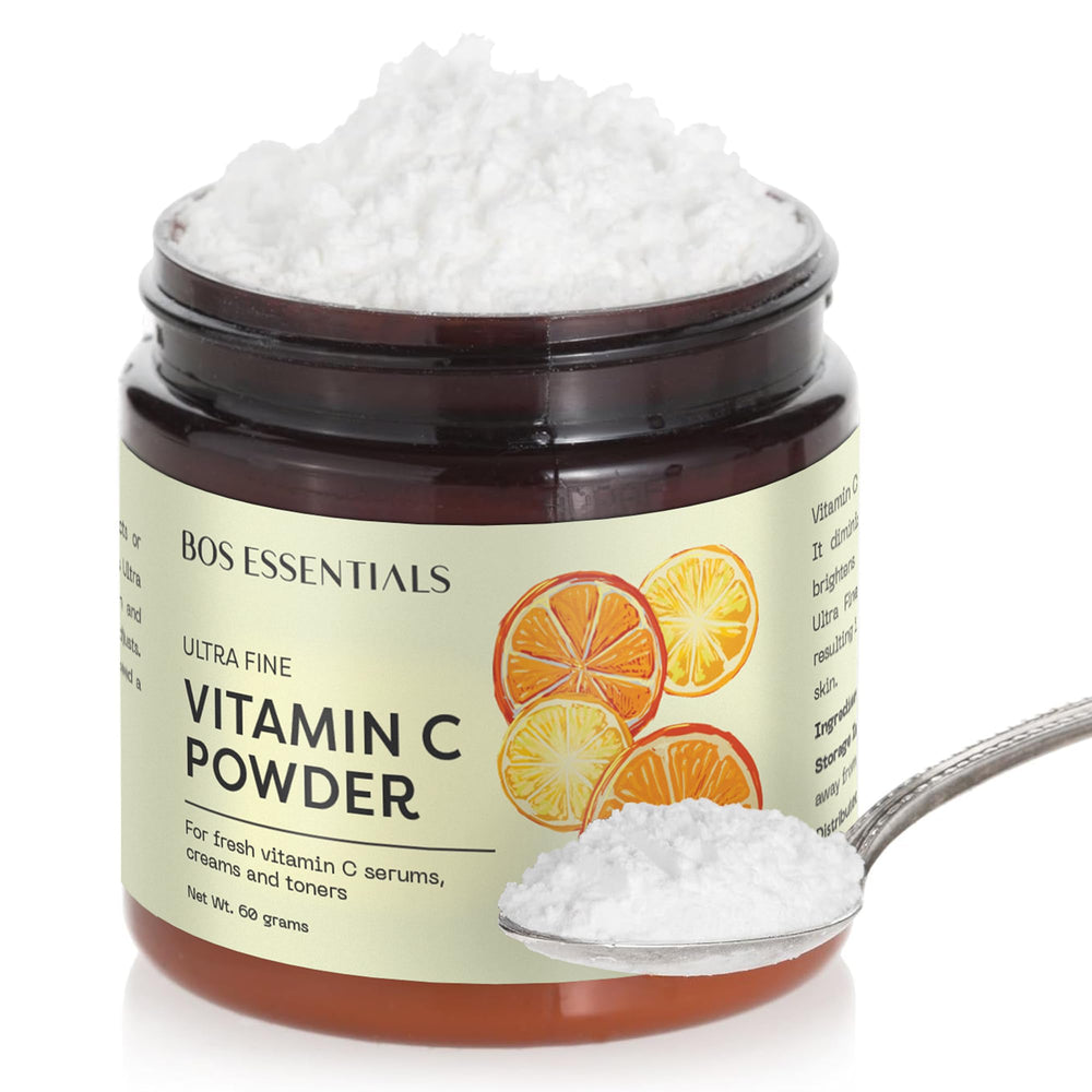 Bos Essentials Vitamina C: polvo en bote de vidrio para mezclas con aspecto cristalino