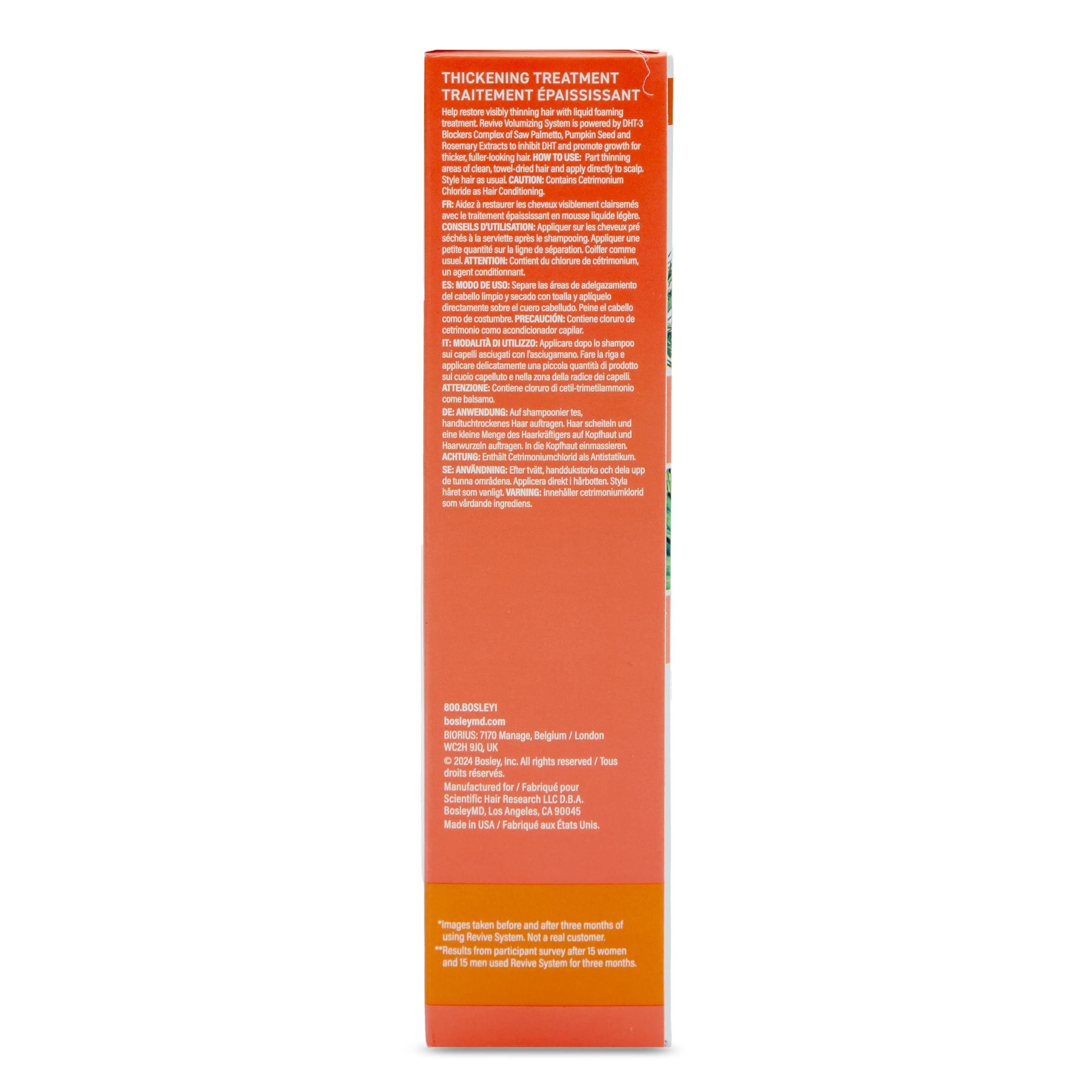 BosleyMD BosRevive leave-in thickening treatment foam showcasing instant volume