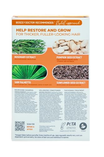 BosleyMD BosRevive shampoo with pumpkin seed extract highlighting natural DHT-blocking ingredients