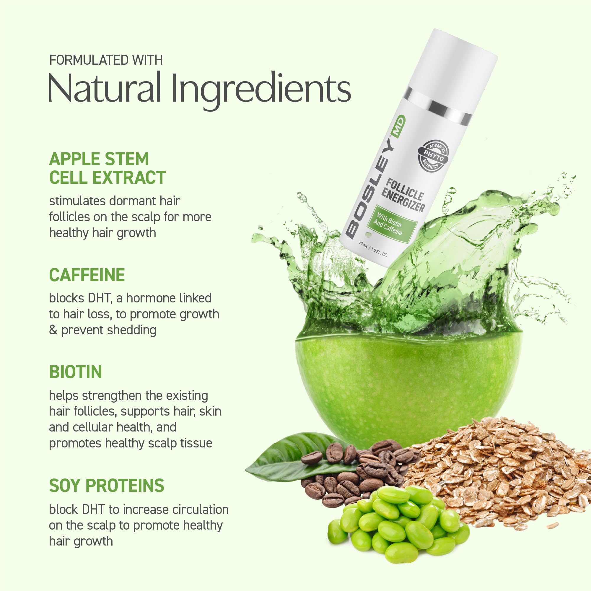 BosleyMD packaging box product hero image communicates vegan-free formulation and doctor-recommended trust