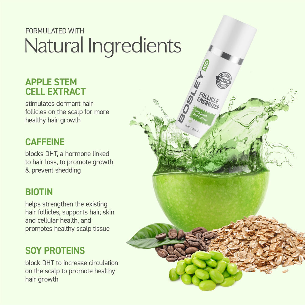 BosleyMD packaging box product hero image communicates vegan-free formulation and doctor-recommended trust
