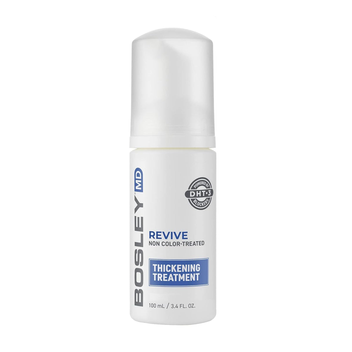 BosleyMD Thickening Treatment bottle with foam for instant root volume.