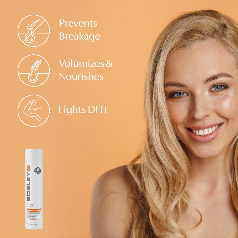 BosRevive conditioner on wet hair for smoother, fuller strands.