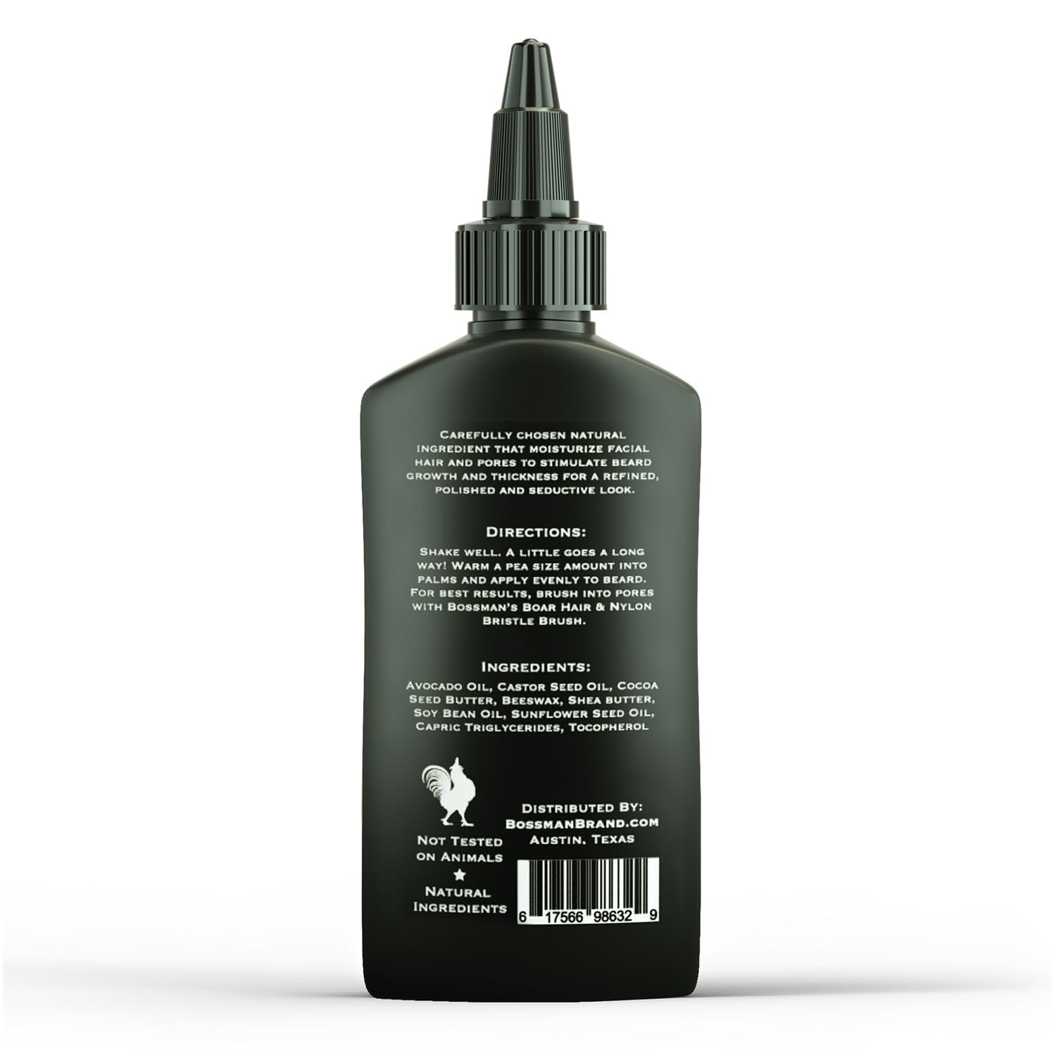 Clear bottle label design aids quick recognition on shelves.