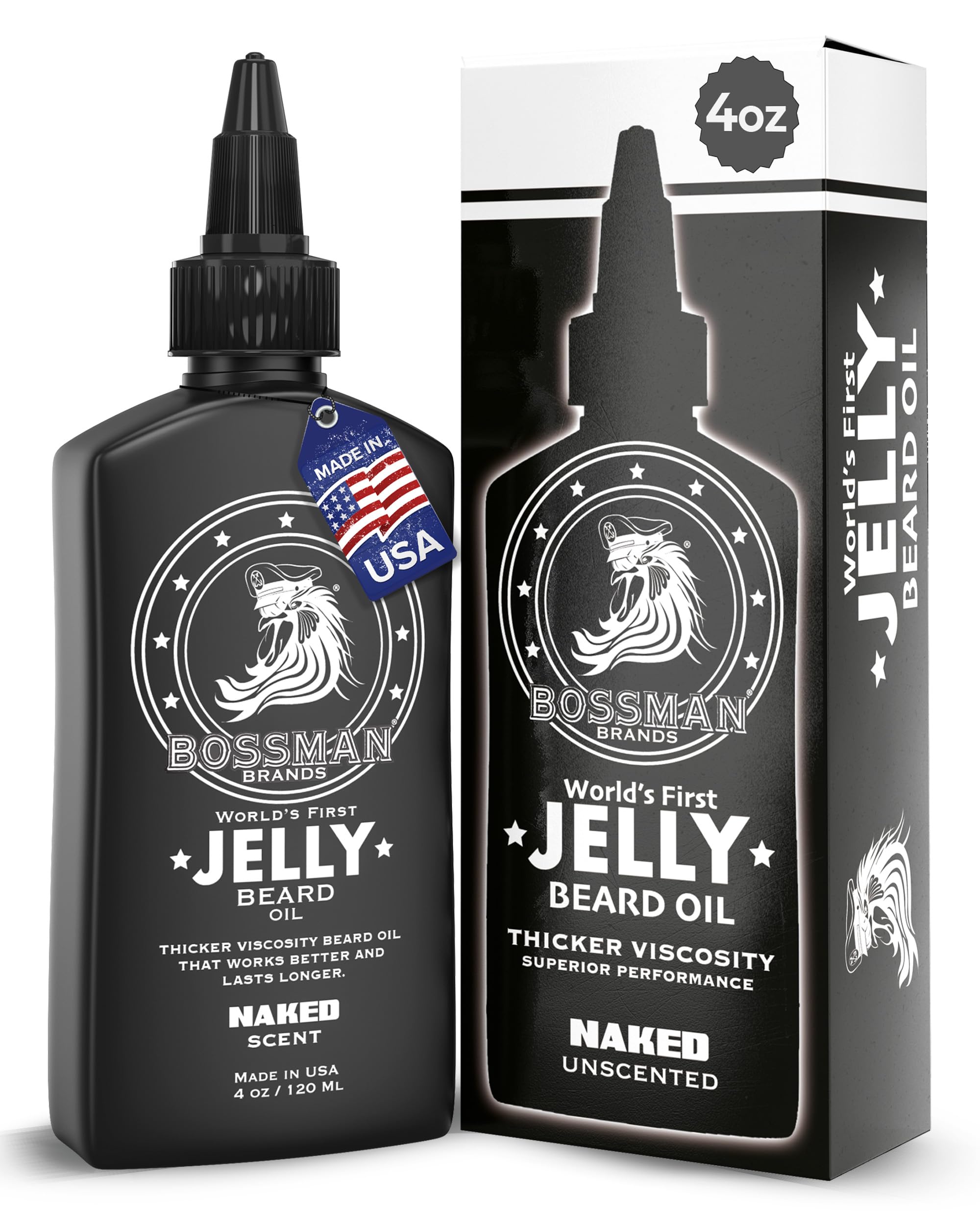 Bossman Jelly Beard Oil 4oz bottle for deep hydration and a fuller beard.