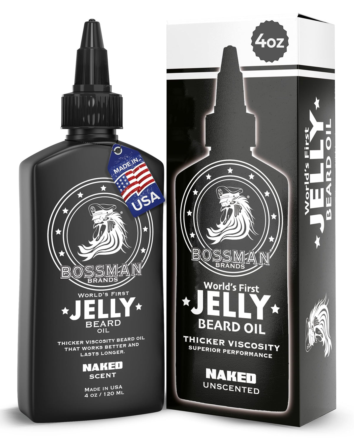 Bossman Jelly Beard Oil 4oz bottle for deep hydration and a fuller beard.