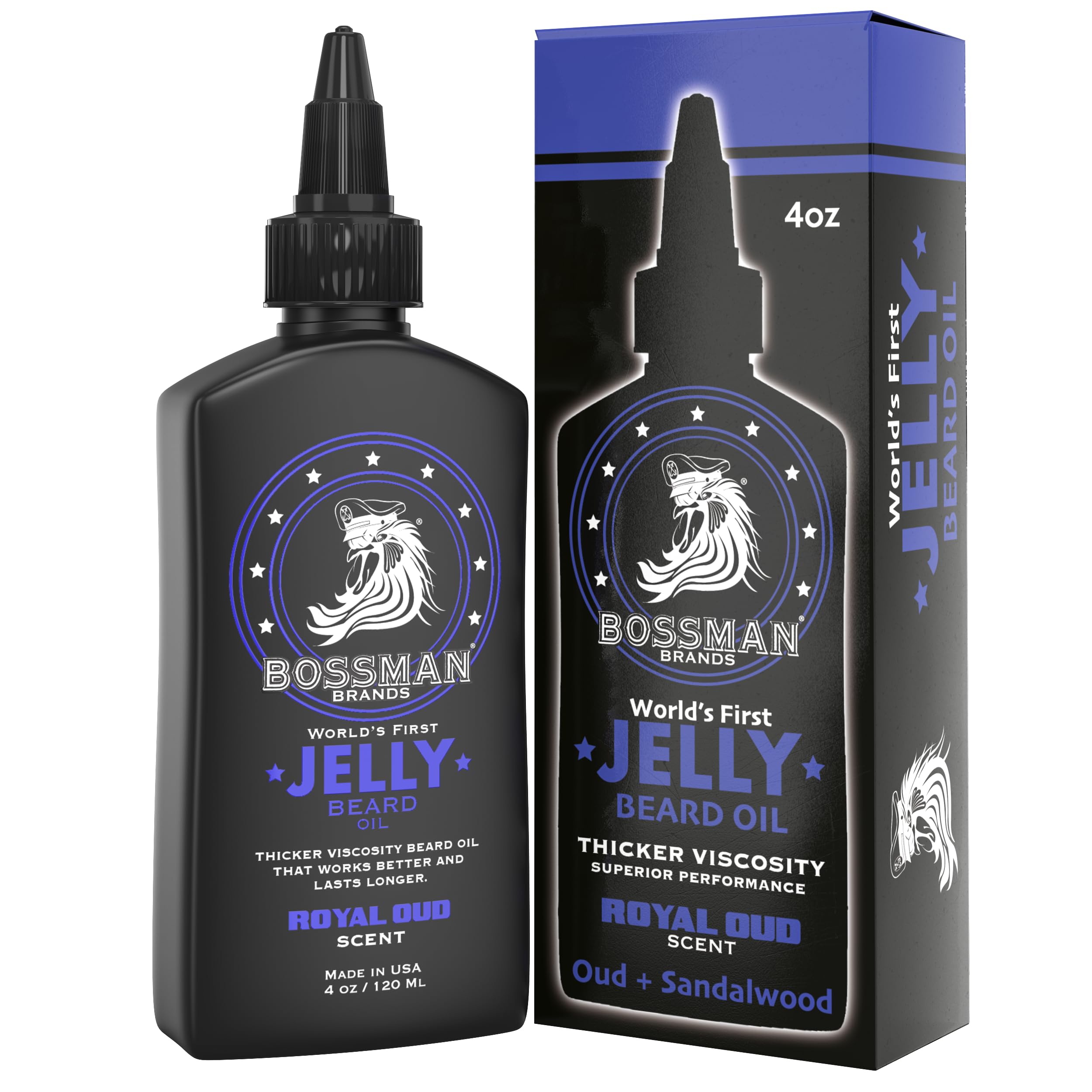 Bossman Jelly Beard Oil Royal Oud bottle delivering deep moisture for beard