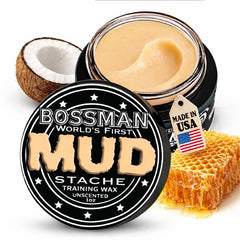 Bossman MUDstache unscented wax bottle for firm, non-tacky hold