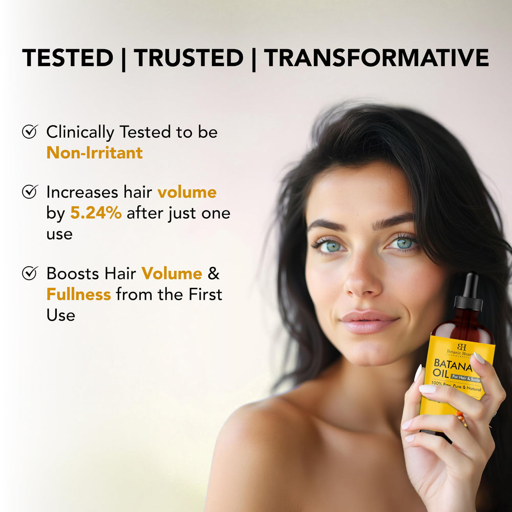 Aceite Batana vertido, textura ligera y penetración rápida para el cabello.