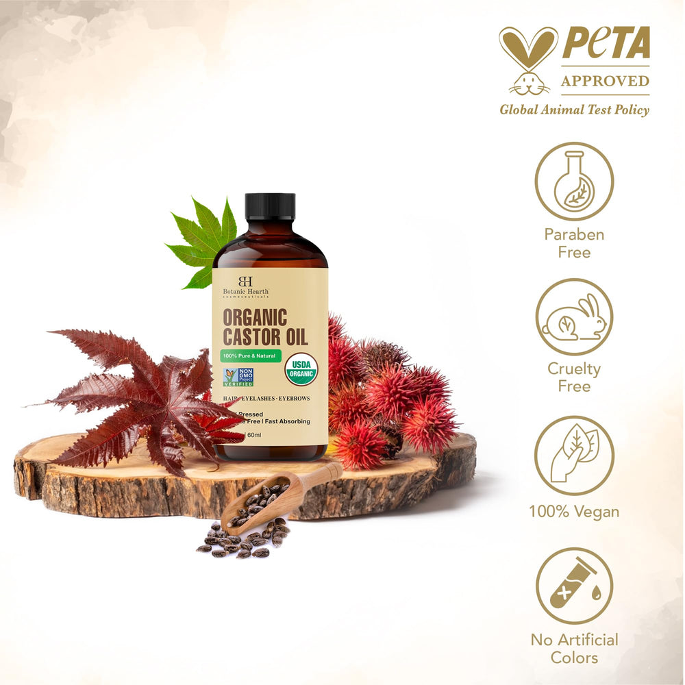 Botanic Hearth Aceite de Castor, aplicación en cejas y pestañas para aspecto más lleno