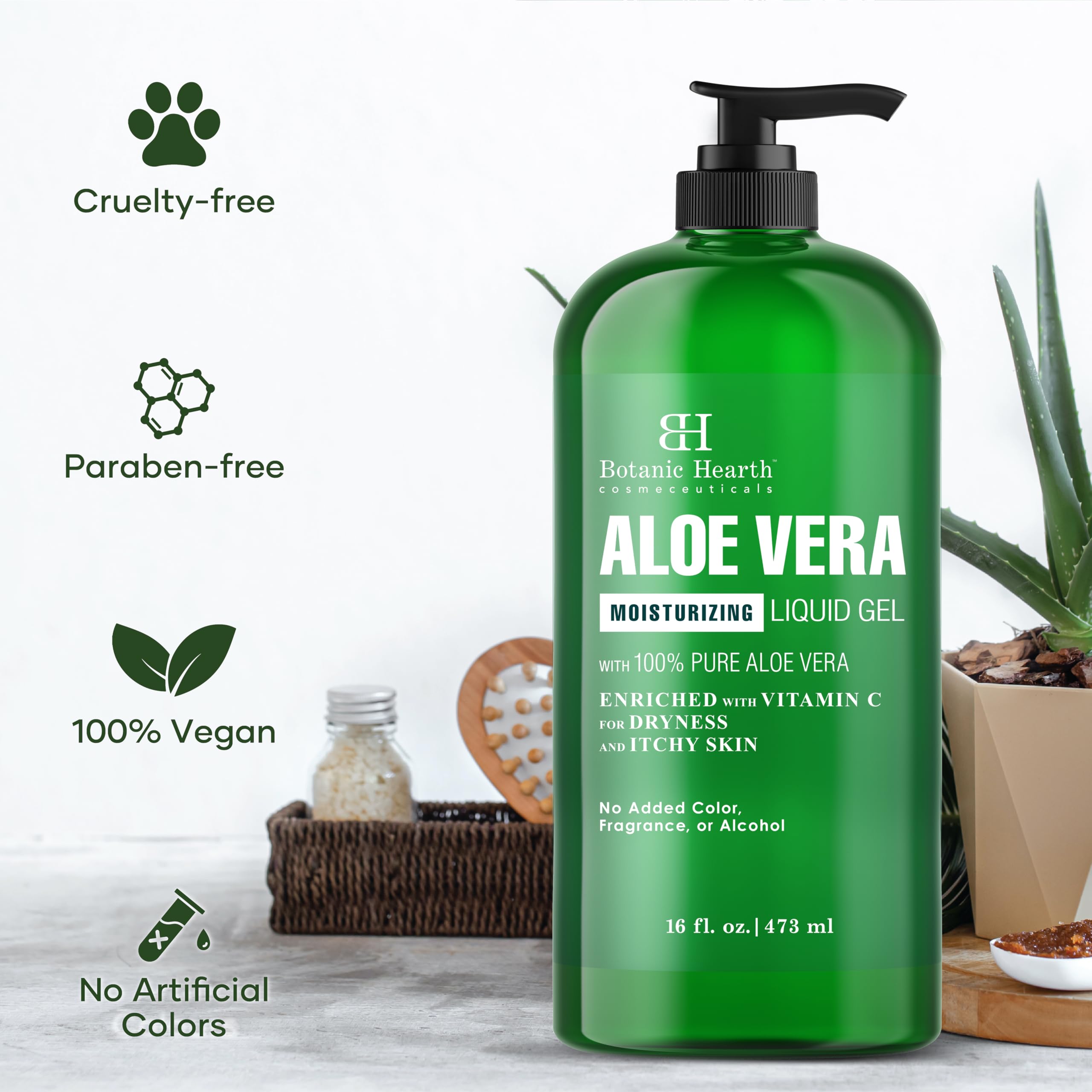 Aplicación tras afeitado con Botanic Hearth Aloe Vera para calmar la piel.