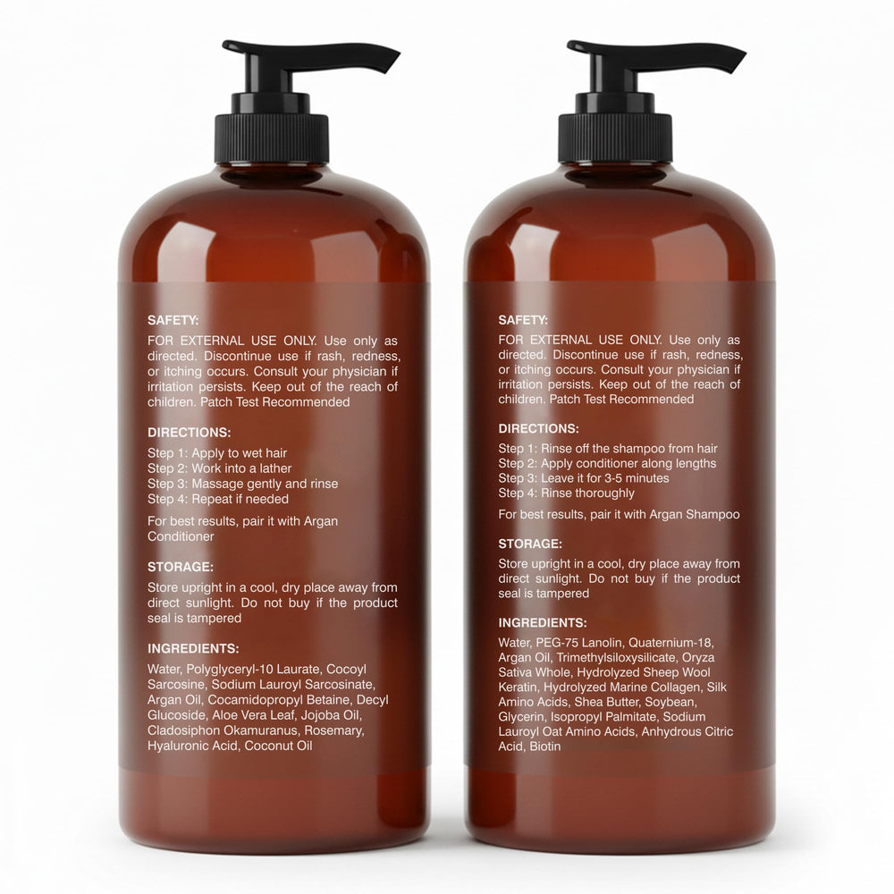 Botanic Hearth Argan Oil with keratin benefits highlighted on packaging