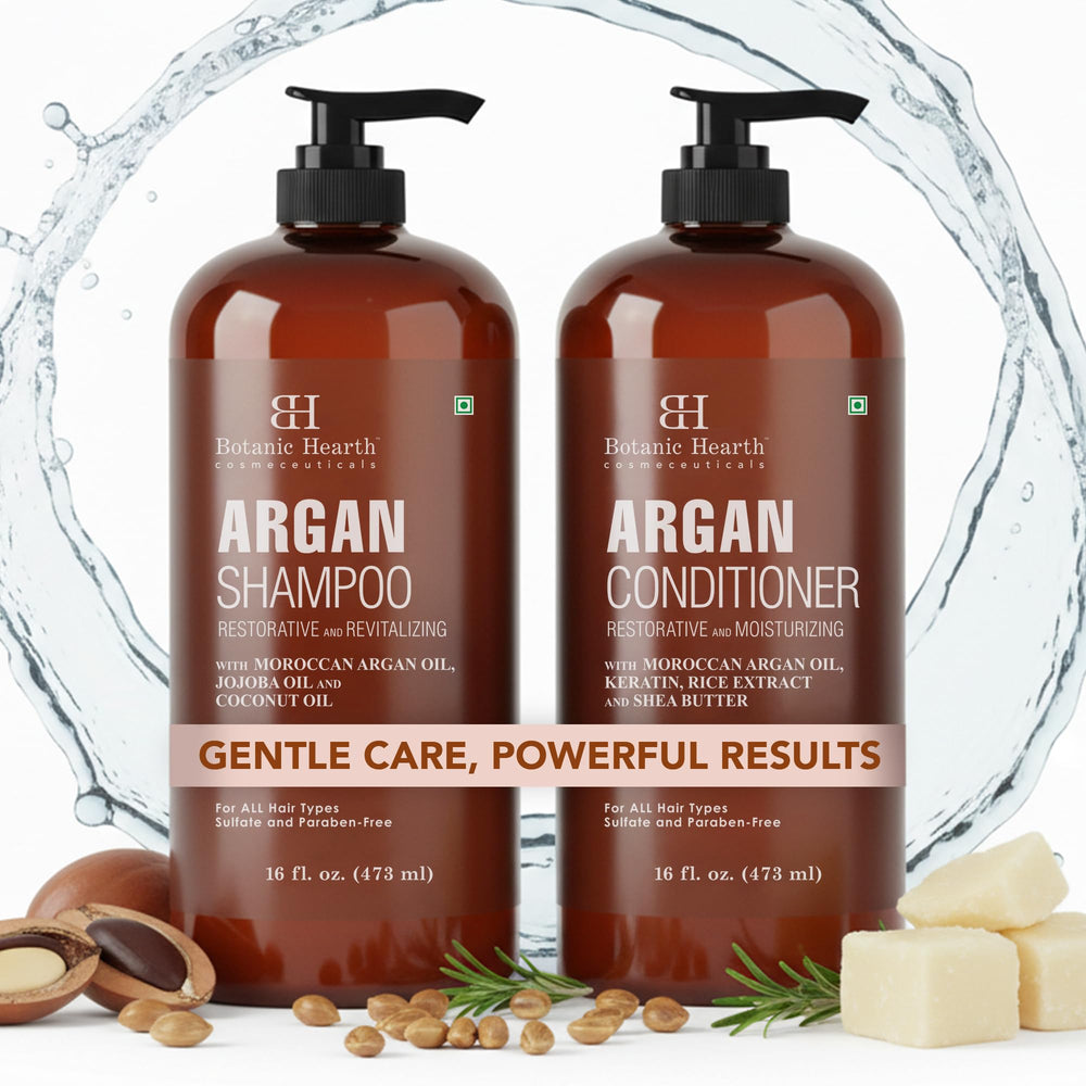 Botanic Hearth Argan Oil product set image suggesting cruelty-free, plant-based care