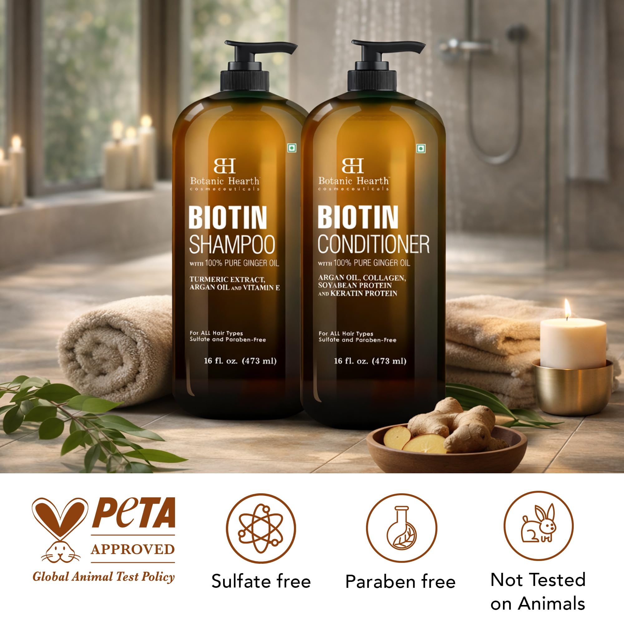 Botanic Hearth Biotin Conditioner being used in shower for daily use.