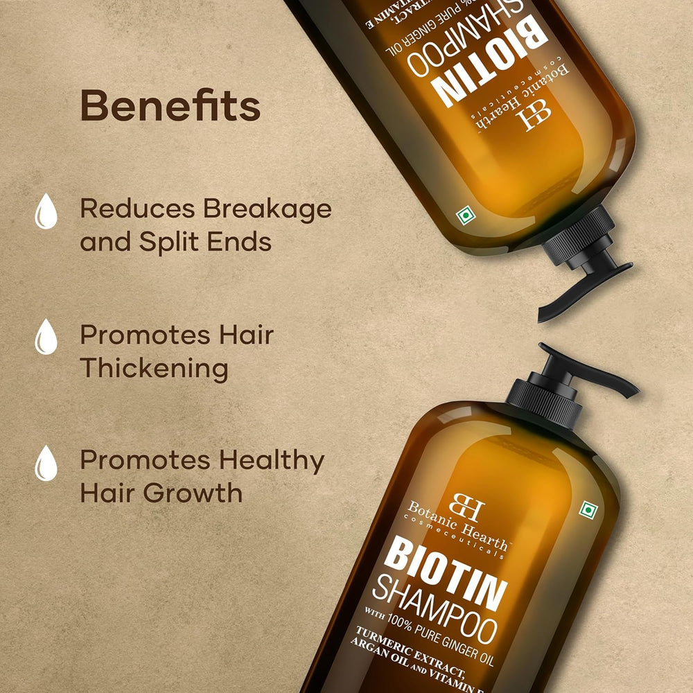 Aceite de argán realza Botanic Hearth Biotin Shampoo para nutrición capilar.