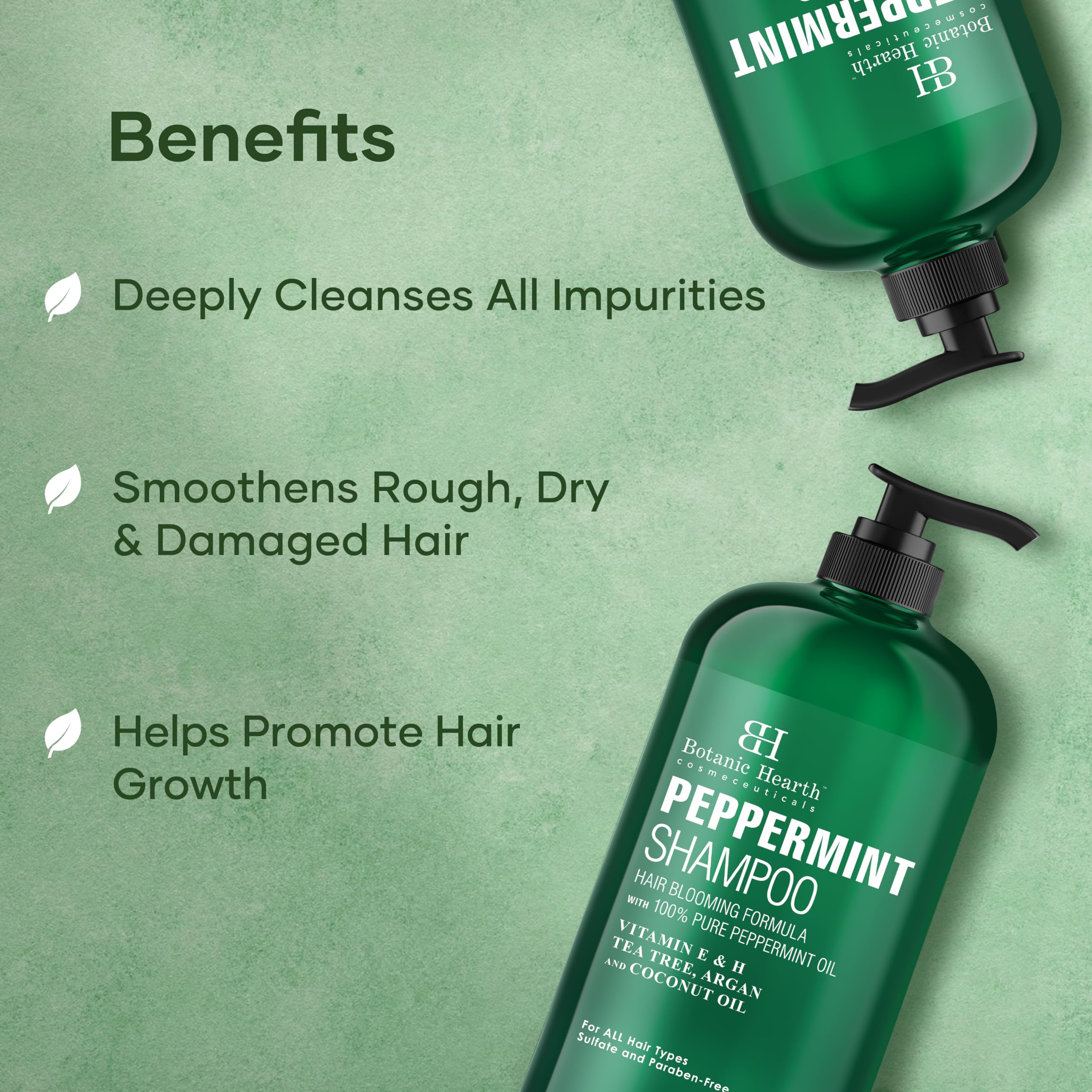 Botanic Hearth Champú de Menta aplicación: aplicación suave en cuero cabelludo con aroma refrescante