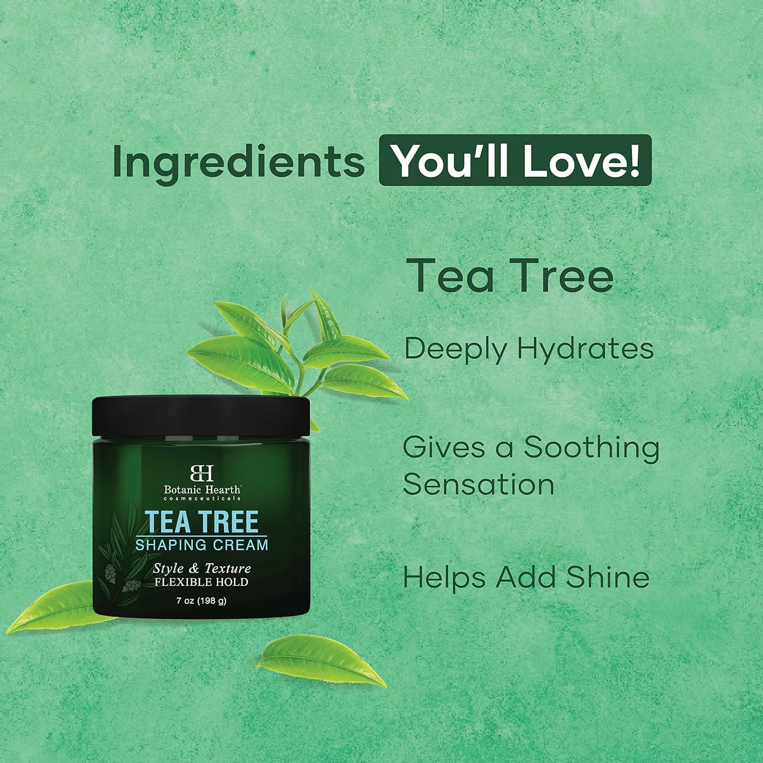 Botanic Hearth Crema de Árbol de Té: textura suave para definir el peinado