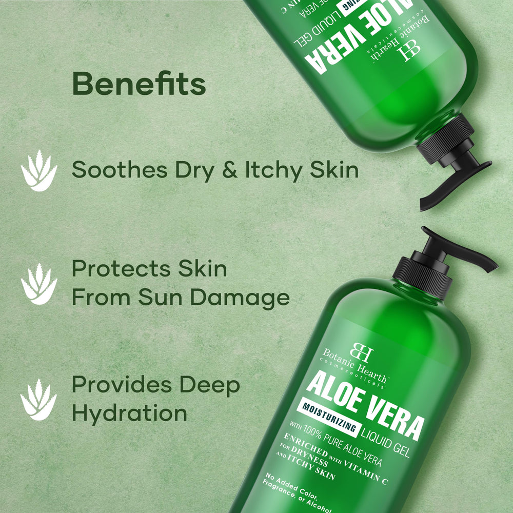 Cuidado del cabello con gel de aloe vera Botanic Hearth, uso ligero.