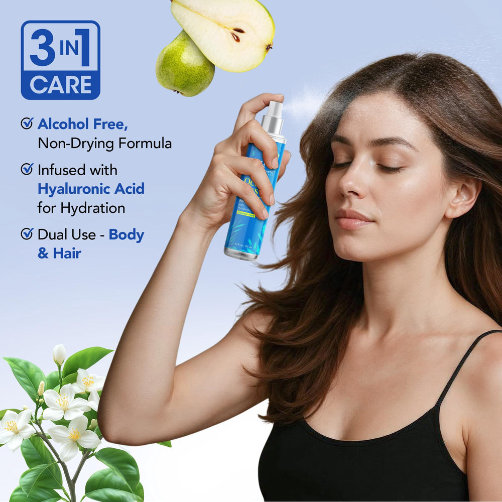 Botanic Hearth Ocean Kiss body-application on forearm with long-lasting scent.