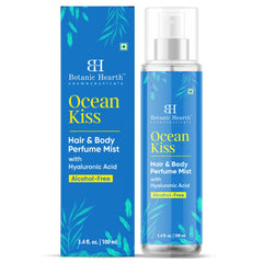 Botanic Hearth Ocean Kiss bottle-front display showing refreshing hair and body mist.