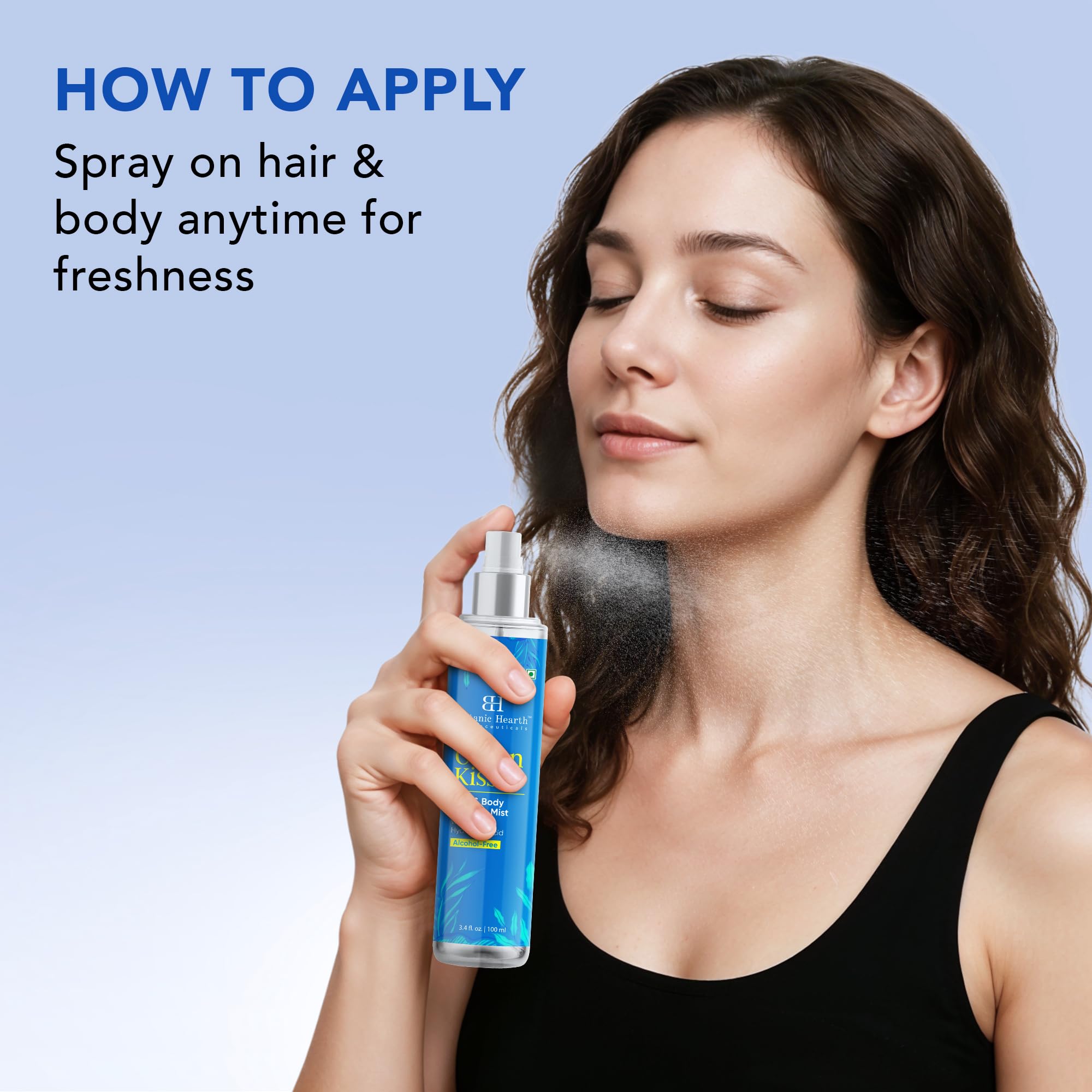 Botanic Hearth Ocean Kiss hair-usage mist for soft scented strands.